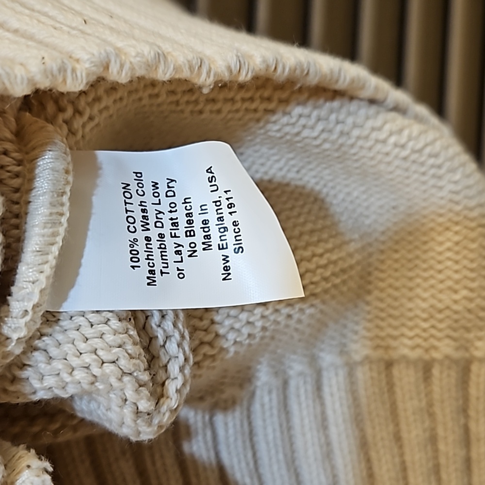 NWOT Kiel James Patrick American Yacht Sweater Cream XS/S - Picture 7 of 11